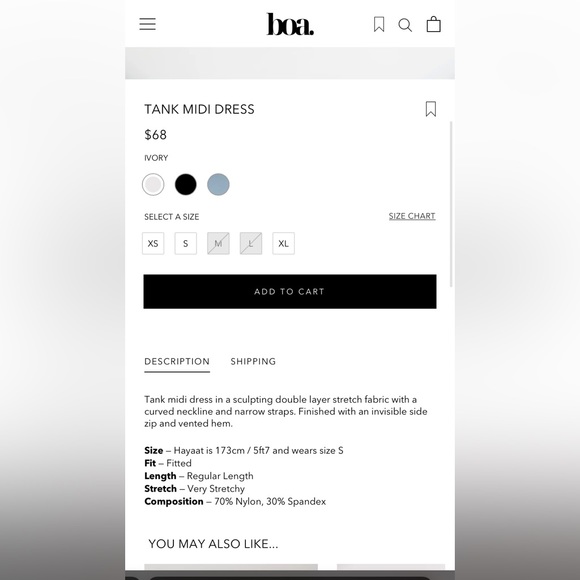 Soft and smooth BOA midi dress - Picture 7 of 8